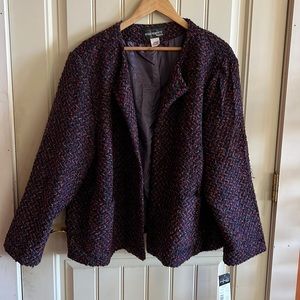 Brand New pretty tweed blend open jacket